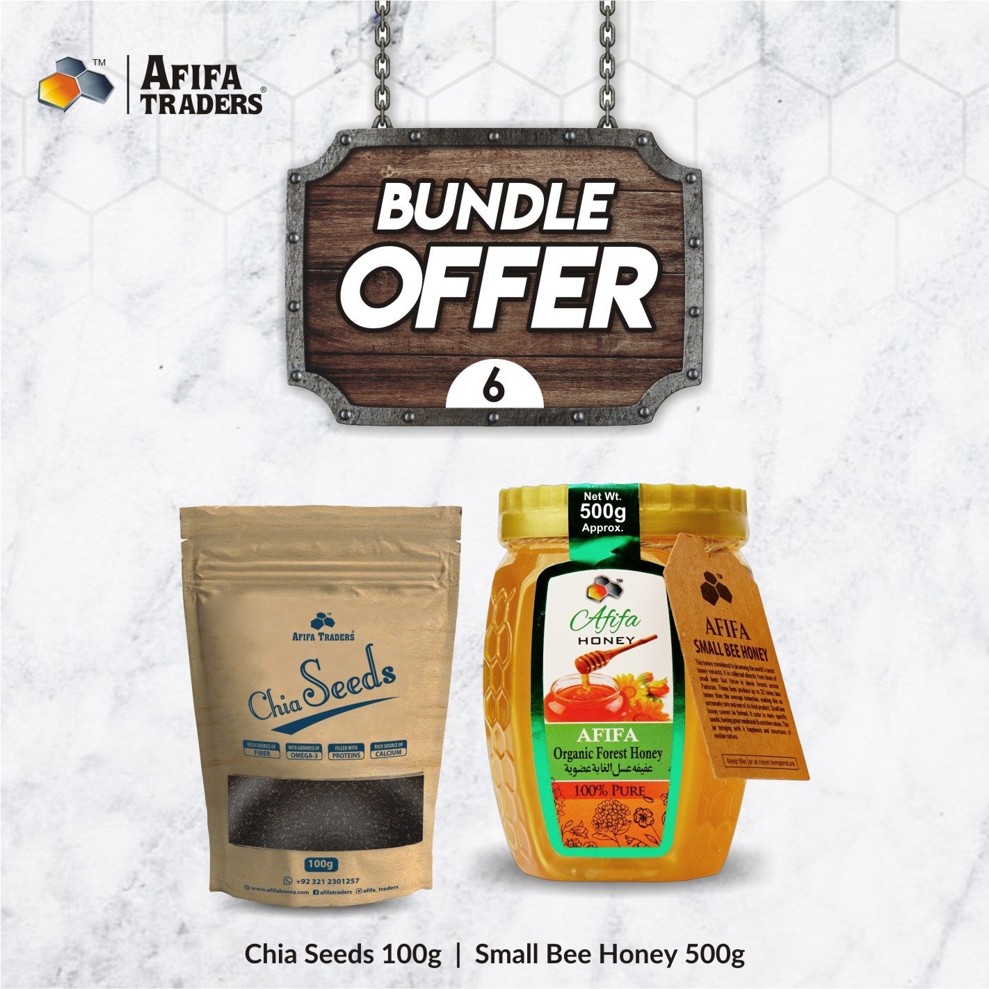 CHIA SEEDS & SMALL BEE HONEY - Afifa Honey