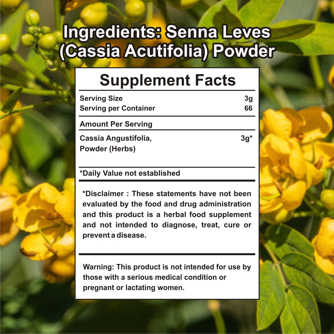SENNA LEAVES POWDER - Afifa Honey