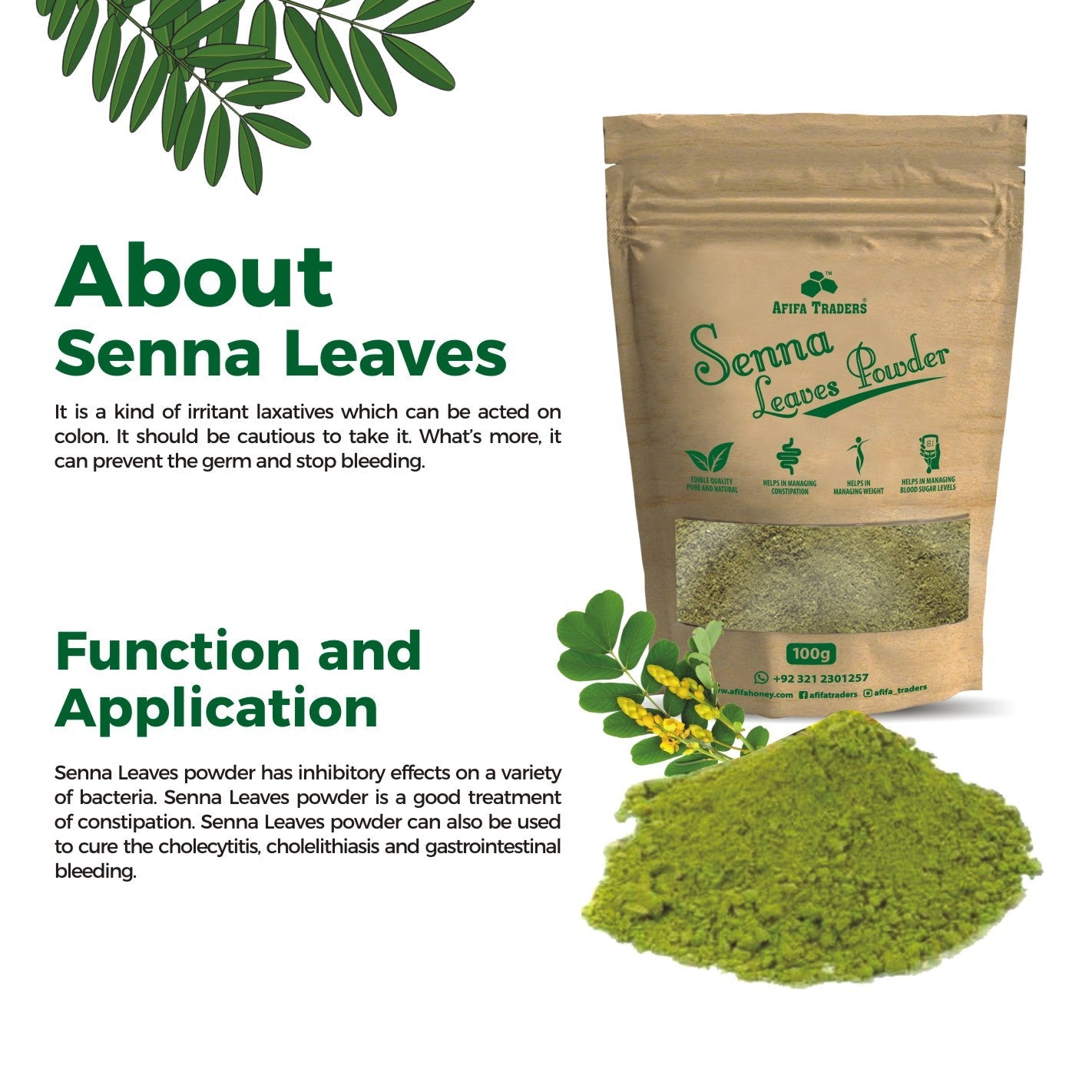 SENNA LEAVES POWDER - Afifa Honey